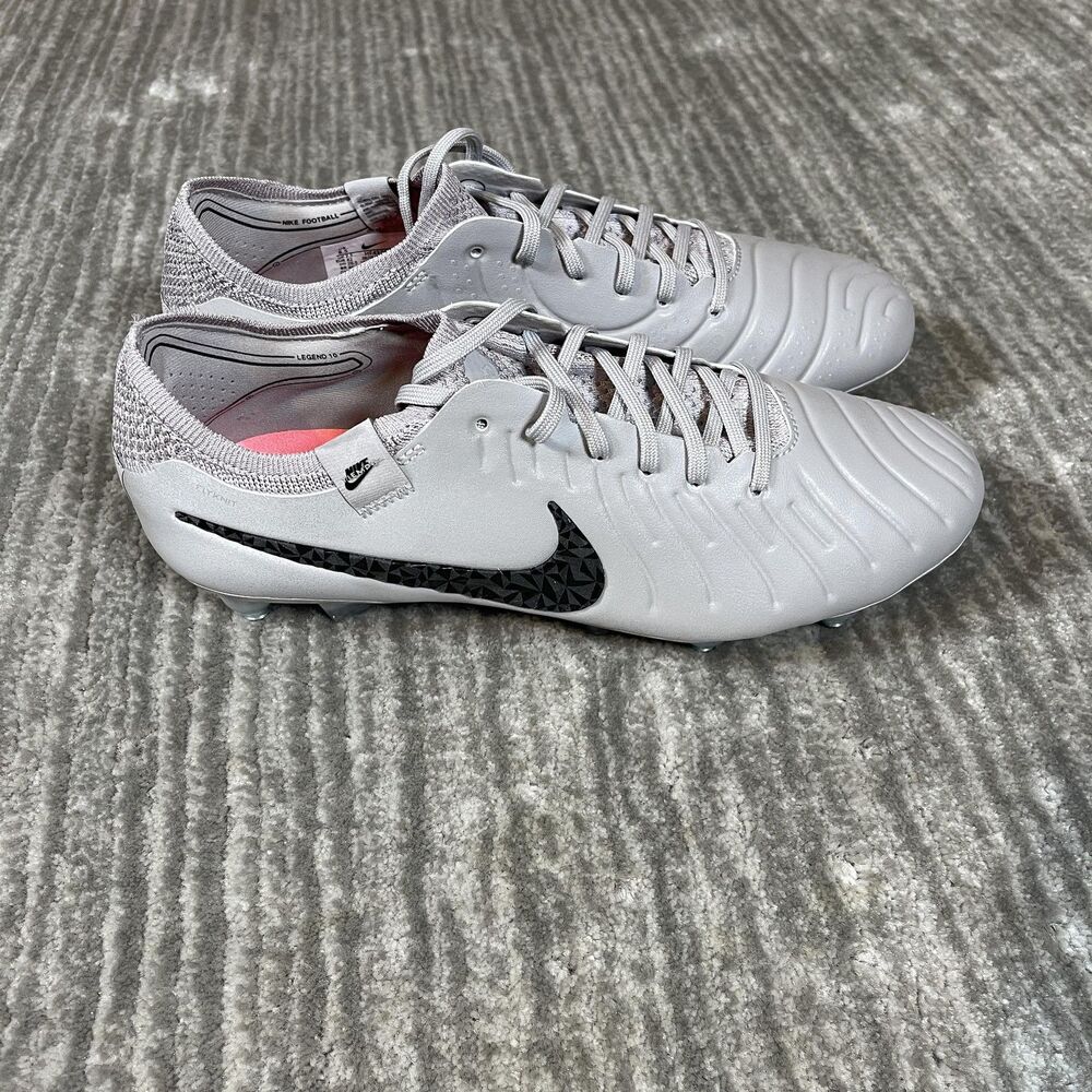 Nike Tiempo Legend 10 Shoes Mens Size 8.5 Silver Soccer Cleats Studs HF4375-001